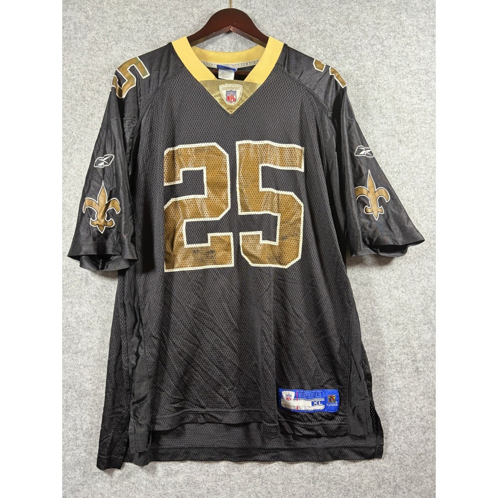 Reebok New Orleans Saints Reggie Bush 25 NFL Jersey Mens XL Black 7009A 06